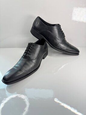 Canali Black Leather Dress Shoes – Made in Italy - US 8